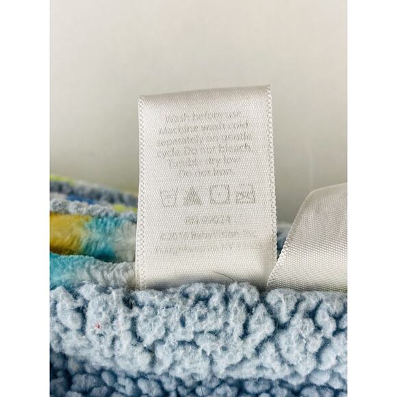 HB Hudson Baby Blue Green Yellow Sherpa Chevron Zig Zag Blanket Bay Stripe Teal - Picture 7 of 11